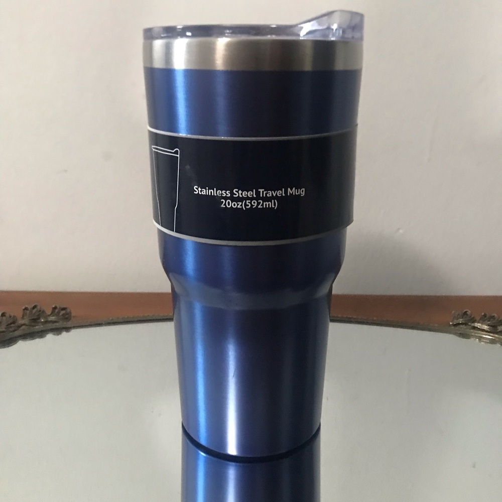 ✔️NWT Stainless Steel Travel Mug - Blue 20oz 💦